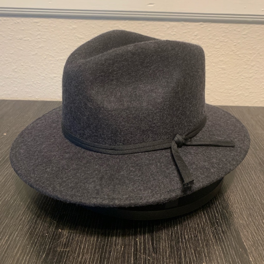 Brixton Charcoal Fedora Style Hat - Unisex